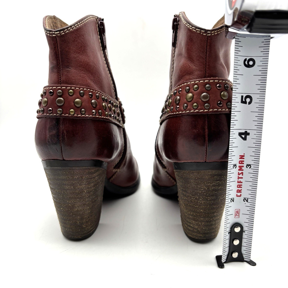 Sofft Brown Studded Leather Ankle Boots - Picture 9 of 16